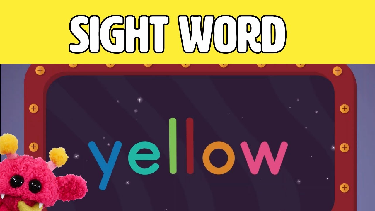 YELLOW - Let's Learn the Sight Word YELLOW with Hubble the Alien! | Nimalz Kidz! Songs and Fun!
