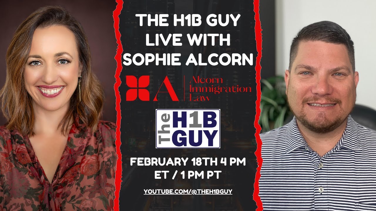 THE H1B GUY LIVE with Sophie Alcorn - Alcorn Immigration Law Discussing H1B Lottery, Reform & More!