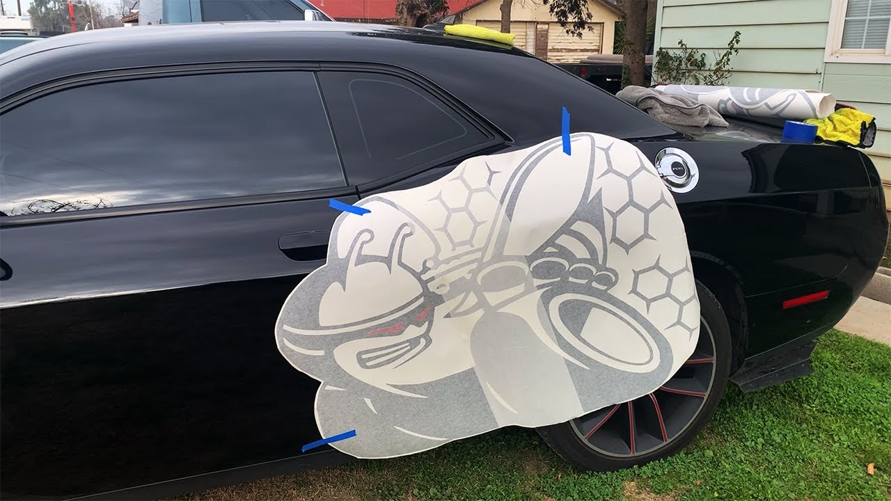 Huge Mat Black Decal Install on Scat Pack