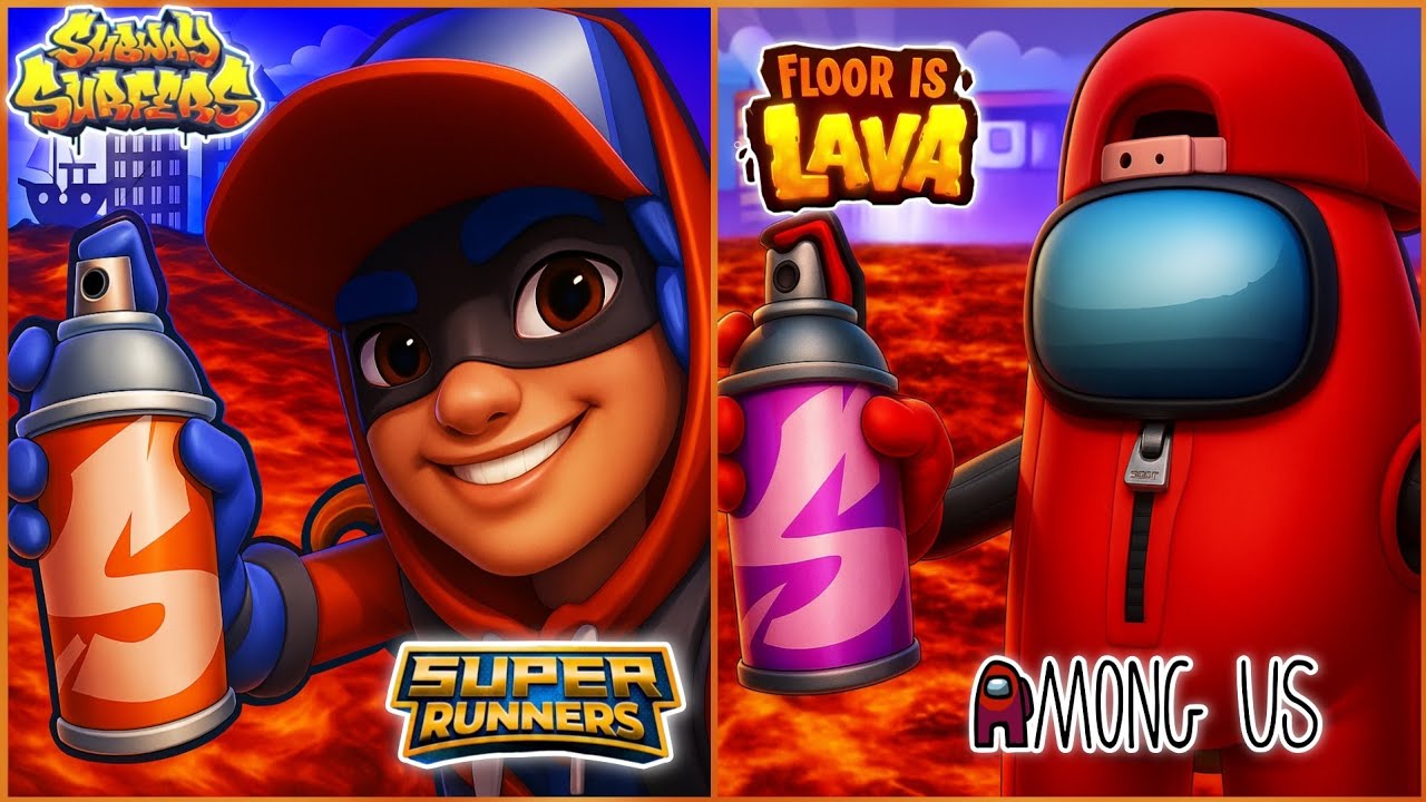 Lava Showdown: Among Us vs Super Runner in Subway Surfers!