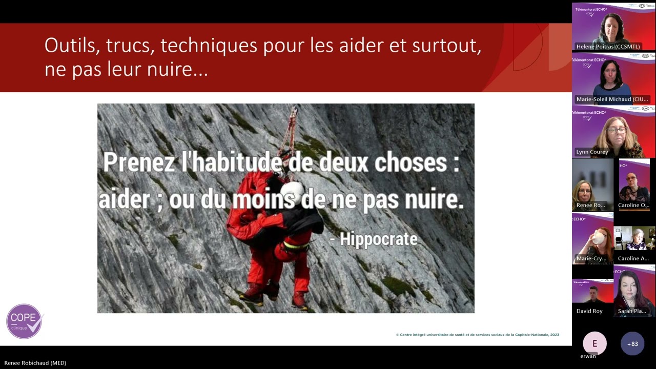 Séance COPE ECHO 17 mars 2025: Cadre et attitudes à privilégier chez les troubles de la personnalité