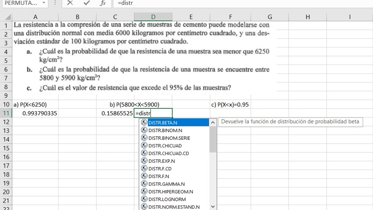 Distribución normal en Excel | Ejemplo 1