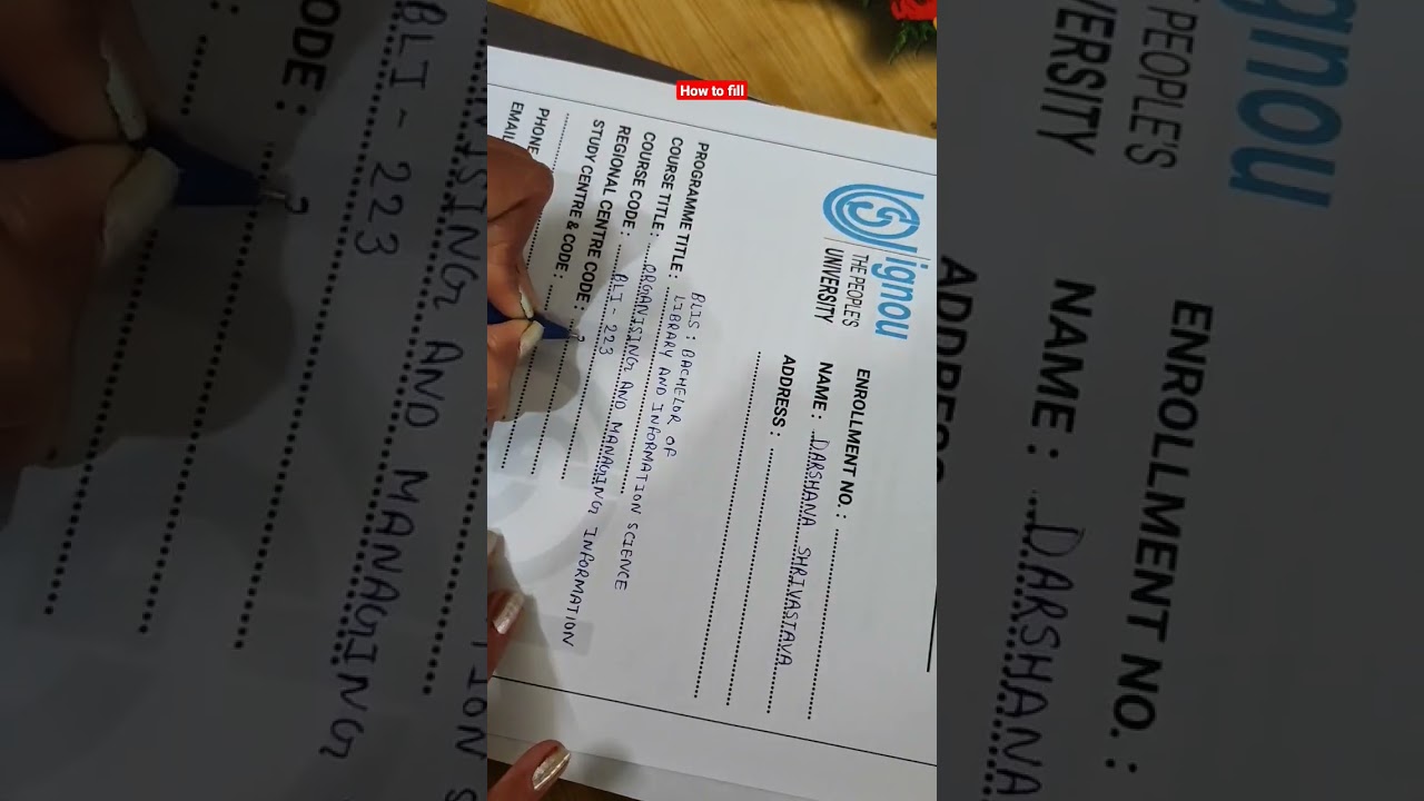 How To Fill Front Page Of Ignou BLIS Assingment #ignou