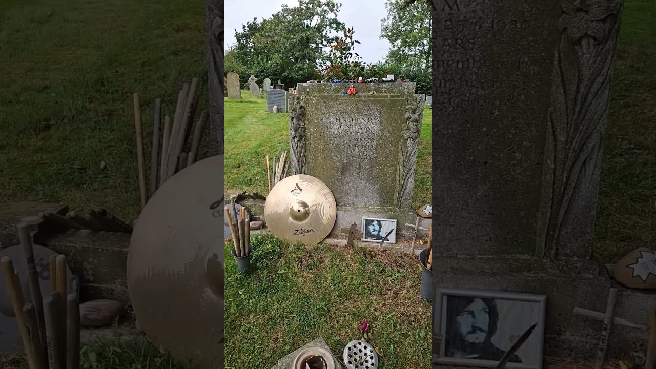 John Bonham's Grave - Died 25th September 1980 - Drummer With Legendary Rock Band Led Zeppelin.