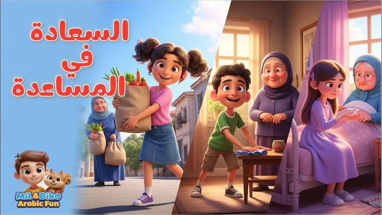 السعادة في المساعدة ( الوحده الثانية - الدرس الثاني - قراءة ) الصف الثالث الابتدائي