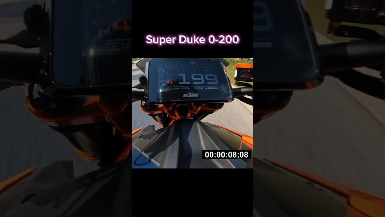 KTM Super Duke 1290R--0-200 Acceleration. #topspeed #biketopspeed #ktm