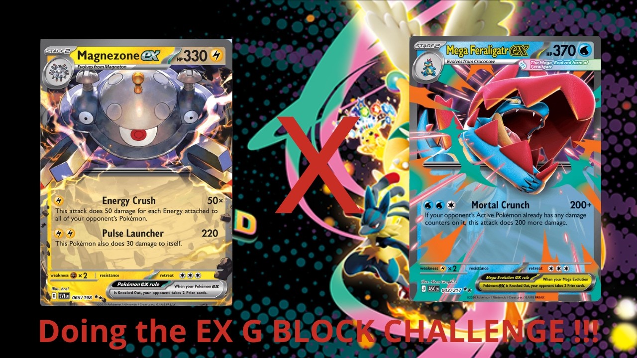 Doing the ex G BLOCK CHALLENGE !!! (Magnezone ex VS Mega Feraligatr ex) Pokémon TCG Live