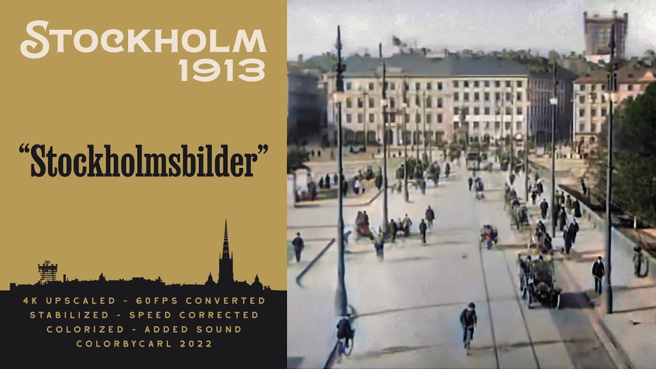Stockholm 1913: Stockholmsbilder - Remastered 4K 60fps