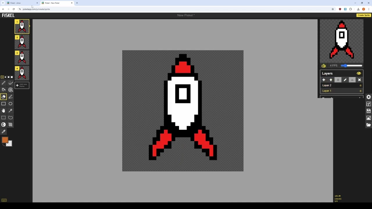 Piskel Tutorial - Using layers