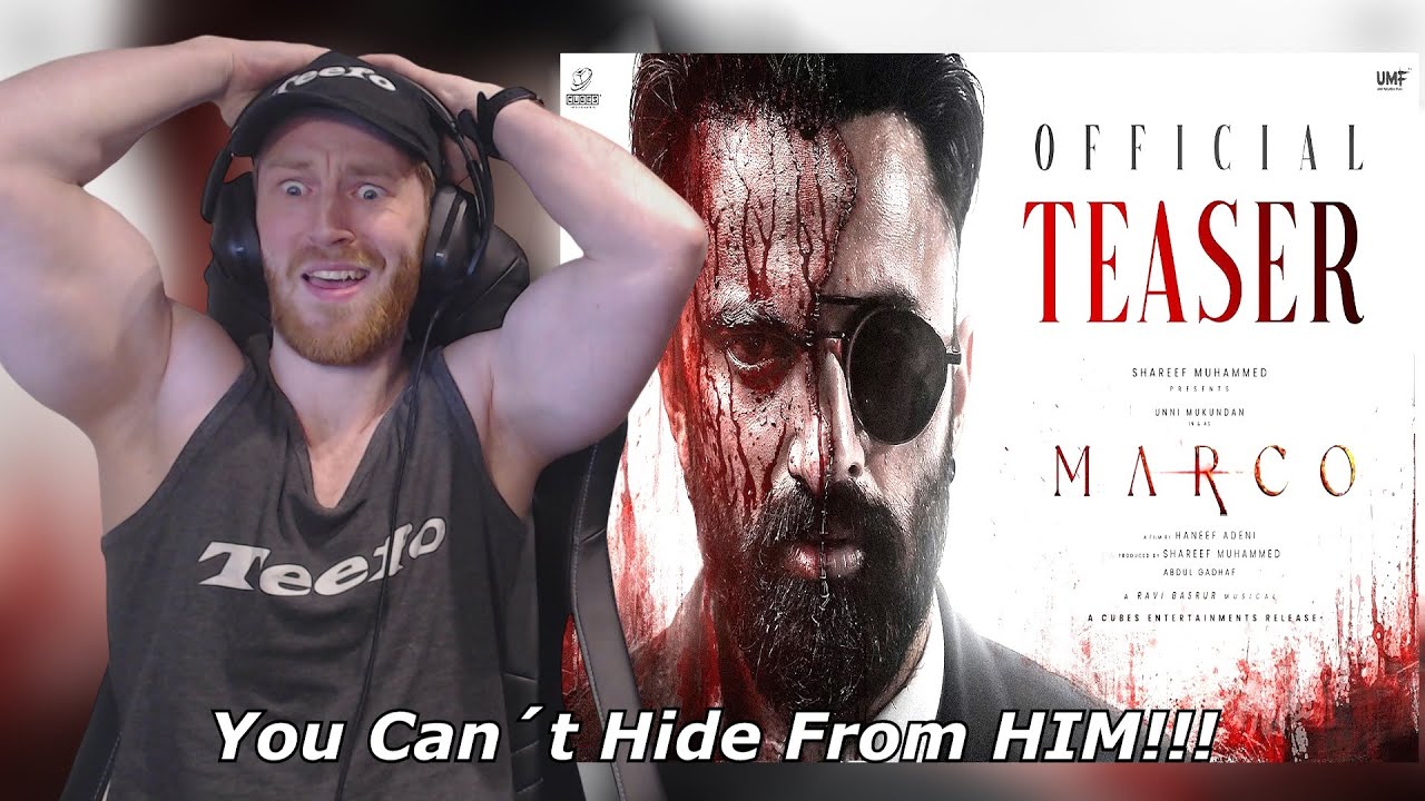 Официальный тизер MARCO | Унни Мукундан | Шариф Мухаммед | Рави Басрур • Реакция иностранца