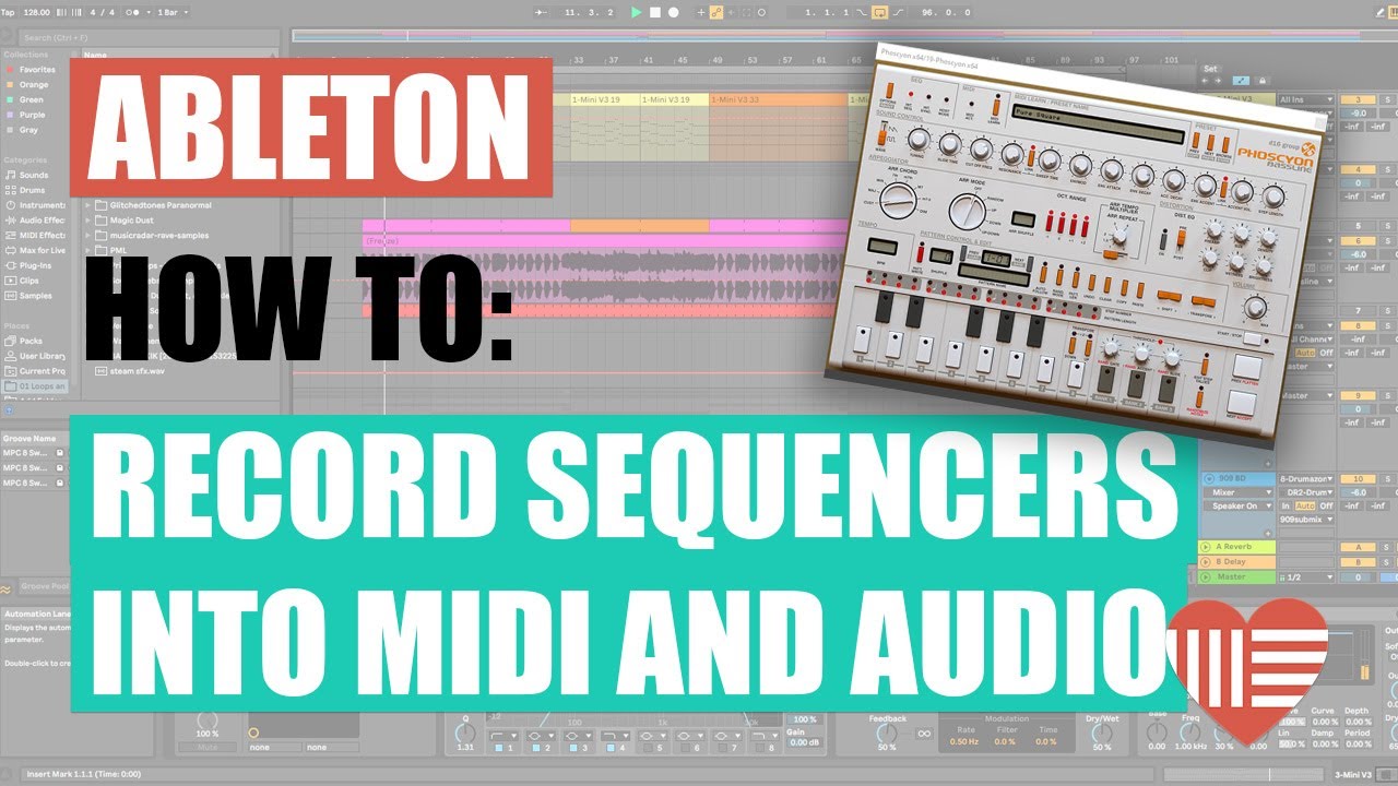 Ableton Recording Sequencers like D16'S Phoscyon (To Both Audio and Midi Tracks)