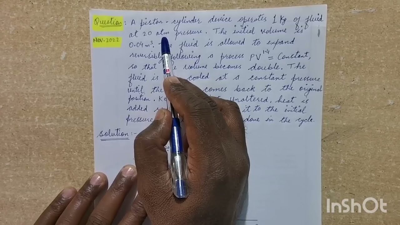 RGPV - Thermodynamics : 14 marks, Numerical solution of Question No.3, Nov  2022
