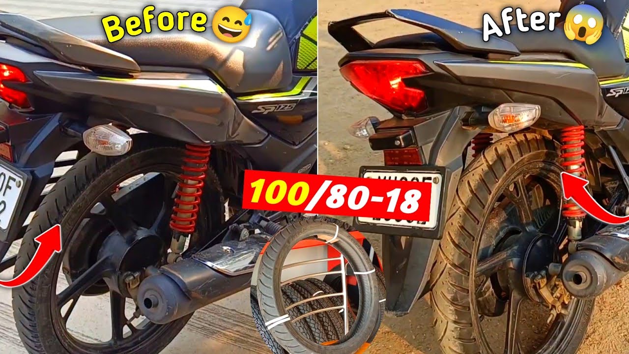 अपनी Honda Sp125 में 100/80-18 New Tyre Upgrade कर दिया 😍 80/100 😂| Tyre Price Stability??
