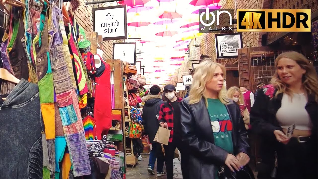 🇬🇧 London Walk - Camden Market, Inc. Staples Market, Camden Town & Buck Street Market 🍟🍕🥤| July 2021