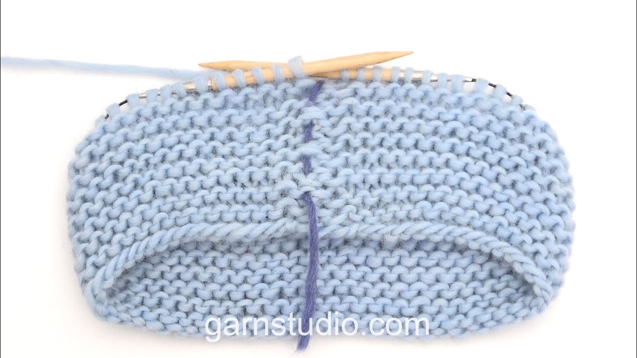 How to work garter stitch/ridges with knitted stitches (in the round) – Nordic knitting style