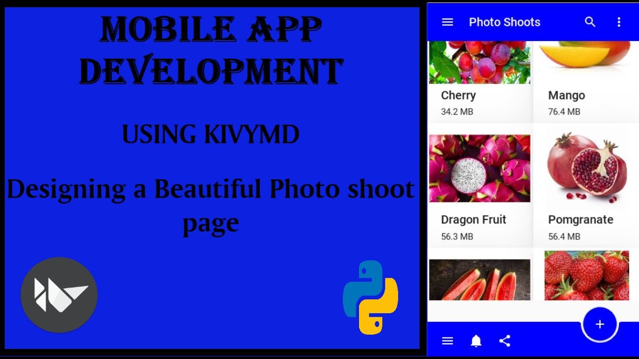 Designing a Beautiful Photo shoot page using KivyMD || Mobile App Development