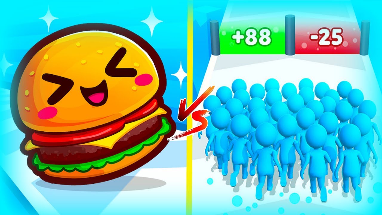 Food Run vs Count Masters 🌐🔴⚫🟢 New Max Update Level Mobile Gameplay GB7813