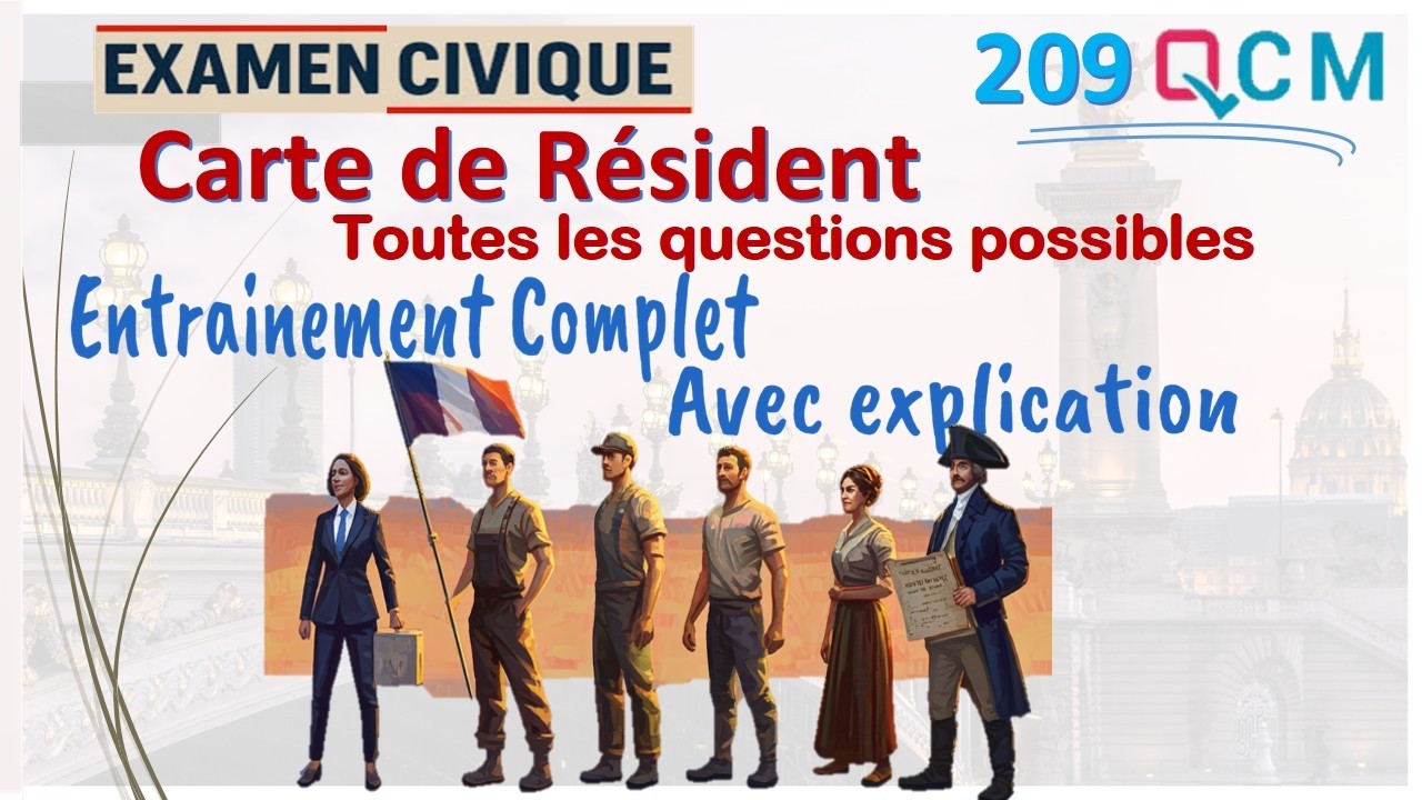 Examen Civique pour la Carte de Résident, Toutes les Questions Possibles  CDR 10 ans #examencivique