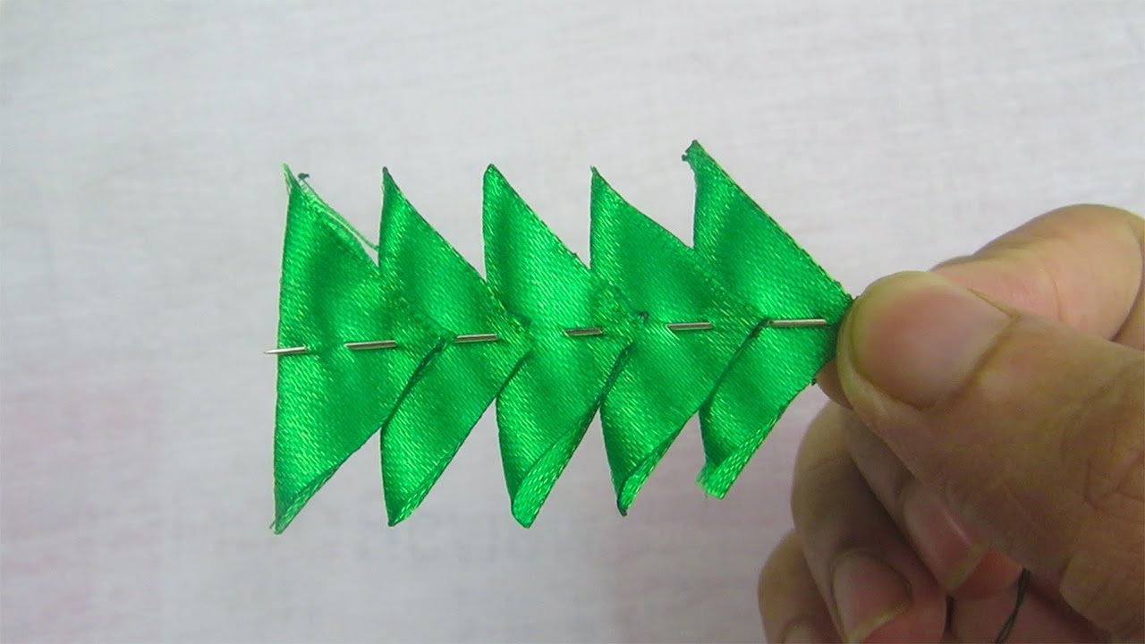 Hand Embroidery Ribbon Work, Amazing Trick with Ribbon