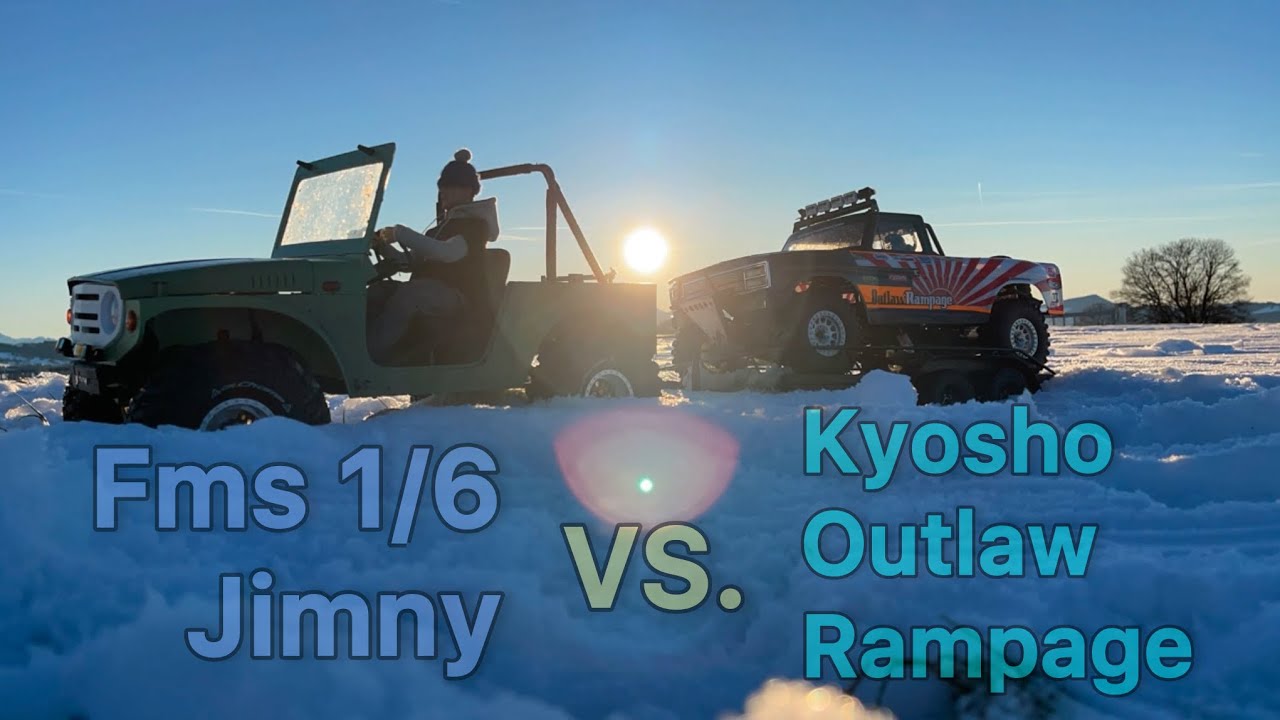 Fms 1/6 Jimny vs. Kyosho Outlaw Rampage Pro #rc #scalerc #scalerccrawler #rccar #custom