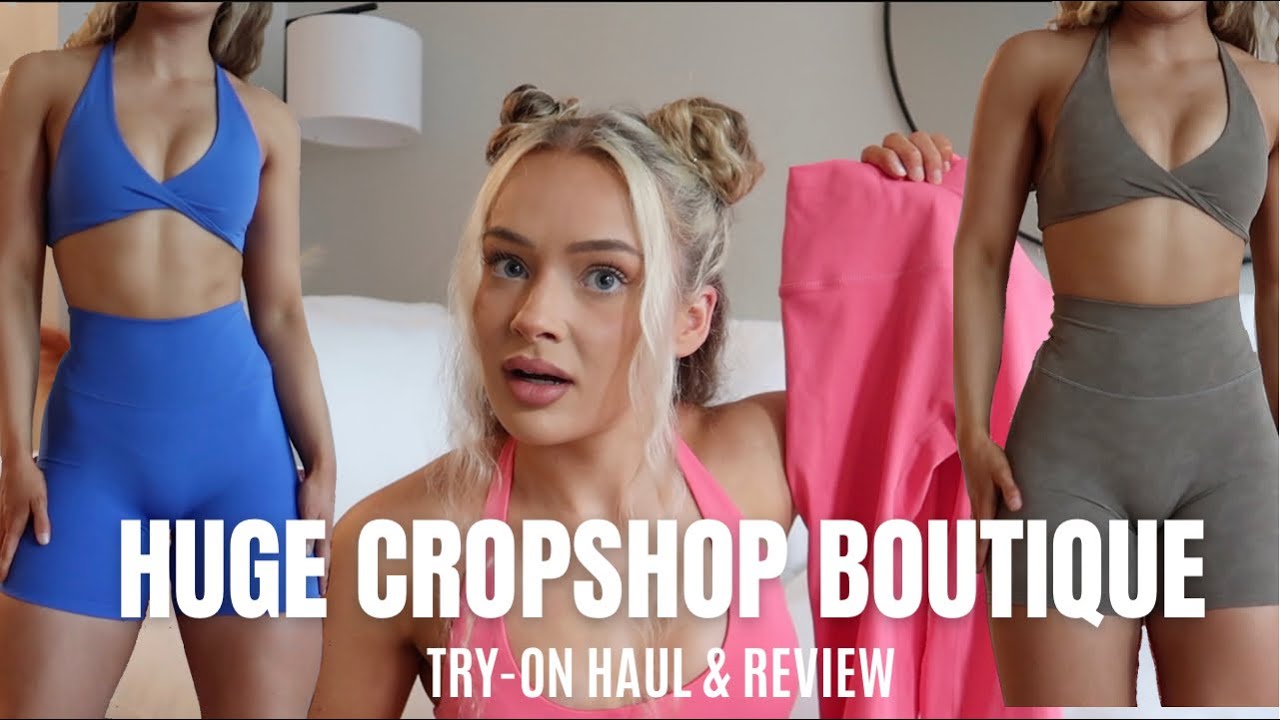 CROPSHOP BOUTIQUE Clothing Try-On Haul & Review | scrunch leggings & cute sports bras, WORTH IT?