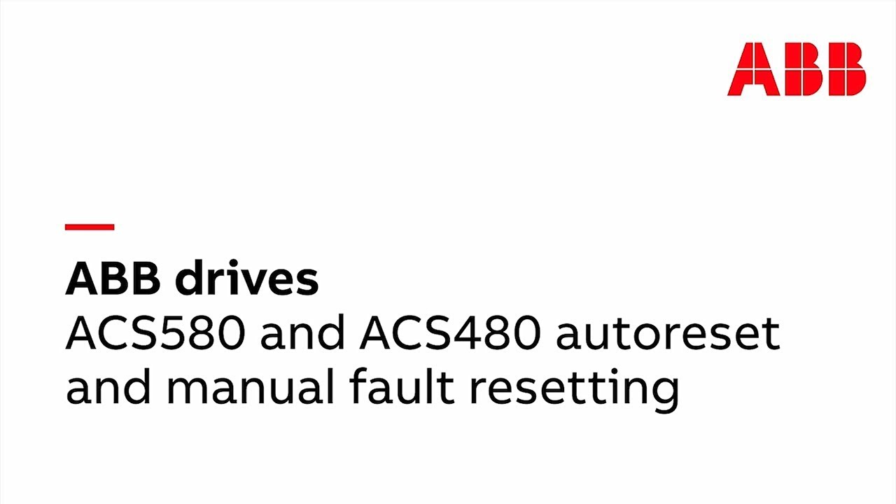 ACS580 and ACS480 autoreset and manual fault resetting