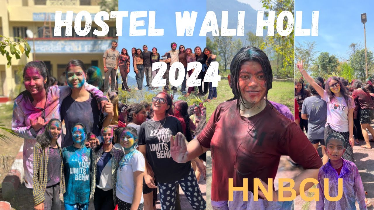 Hostel Wali Holi For the best 1st time 2024🌈| Sastey swimming pool mai liye maje 😂HNBGU Srinagar