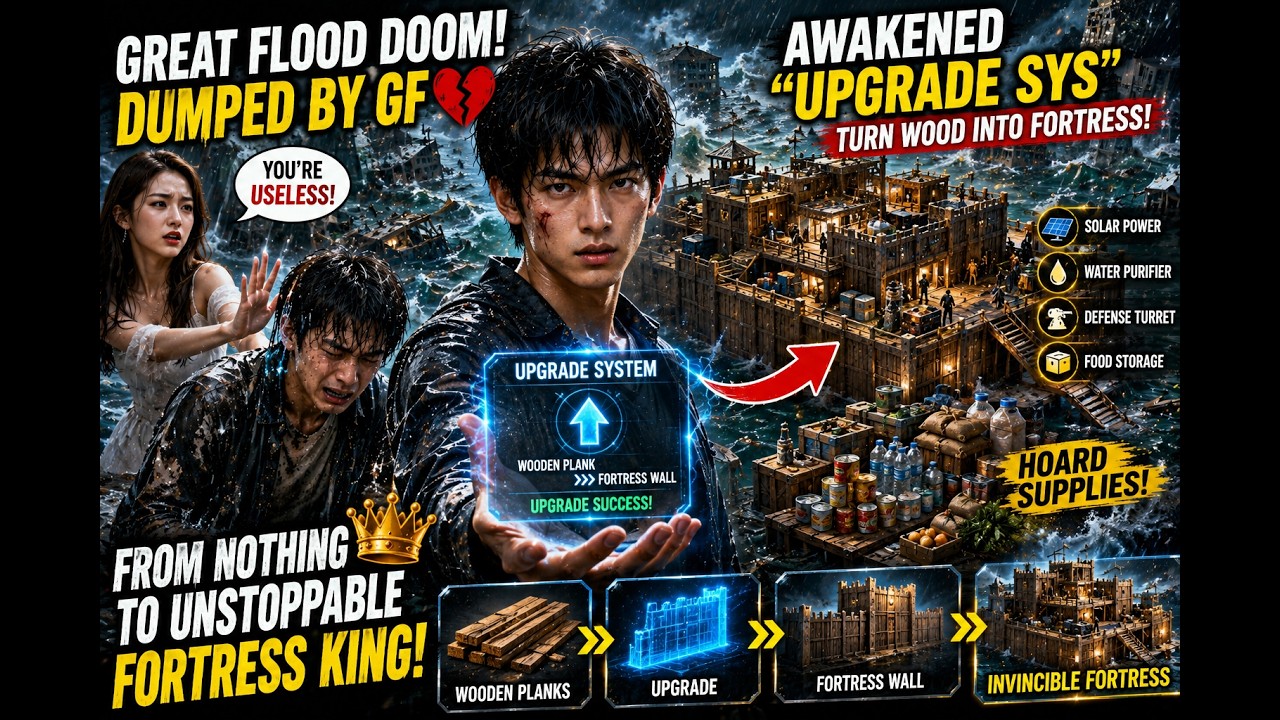 Great Flood Apocalypse! Dumped by Girlfriend, He Awakens an Upgrade System & Builds a Fortress [ENG]