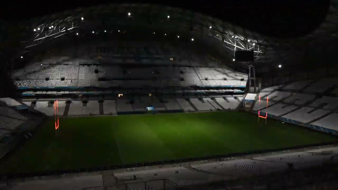 Nuit programmation lumière EPCR 2022 Orange Vélodrome 