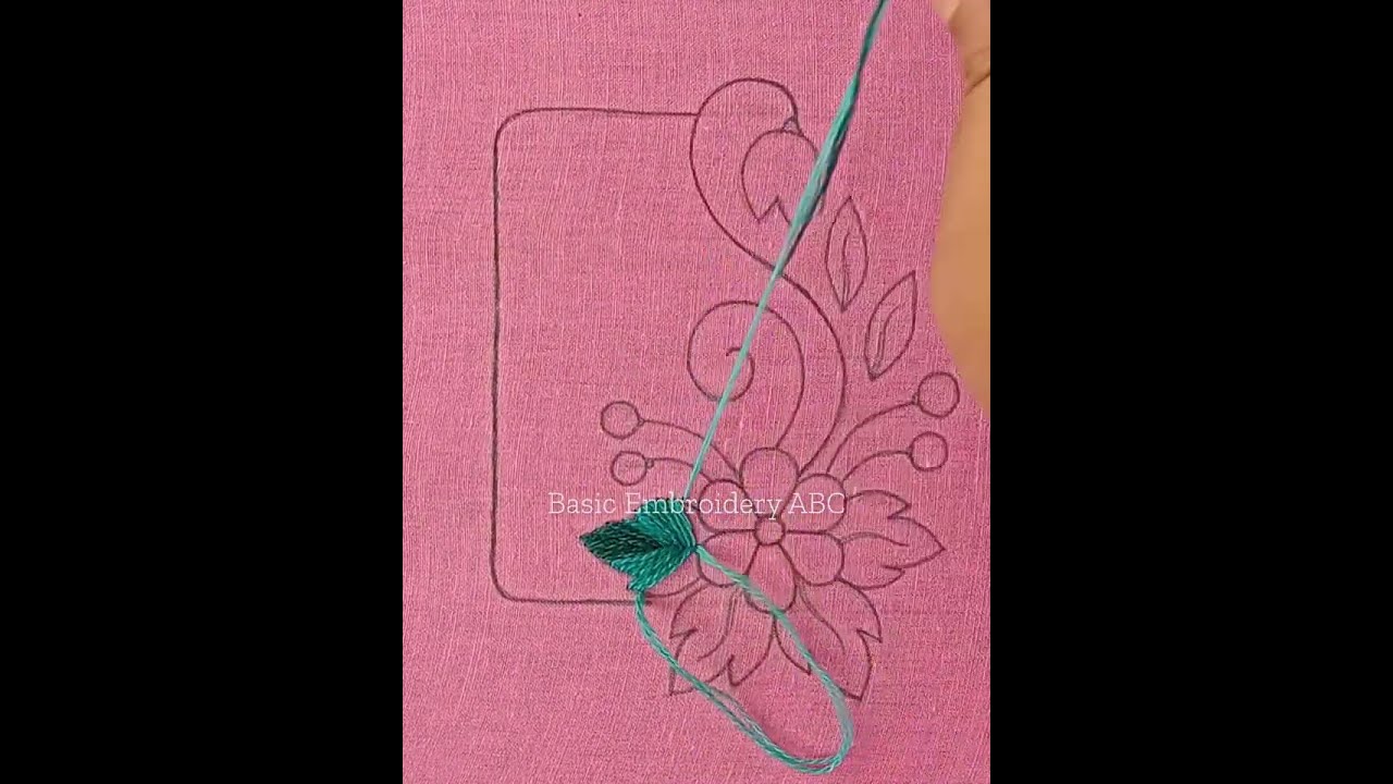 #bordado squire design hand embroidery tutorial for beginners double chain stitch basic embroidery