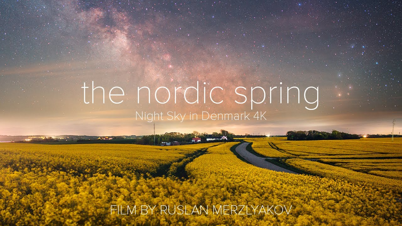 The Nordic Spring - Night Sky in Denmark 4K Time Lapse