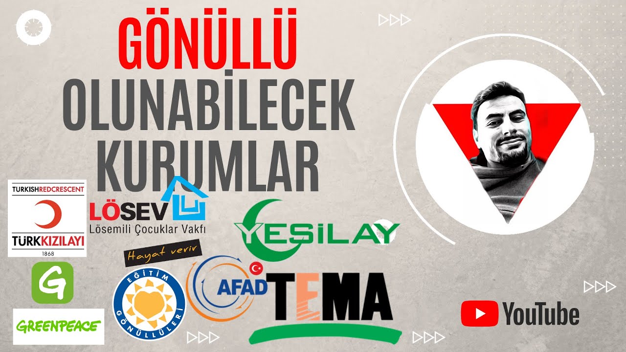 Gönüllü Olunabilecek Kurumlar  |  AFAD-KIZILAY-YEŞİLAY-TEMA-TEGV-LÖSEV