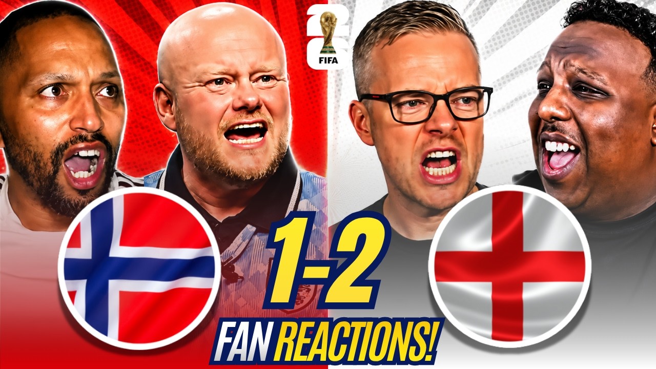 England fans CRAZY reactions to Norway 1-2 England | World Cup Fan Reactions