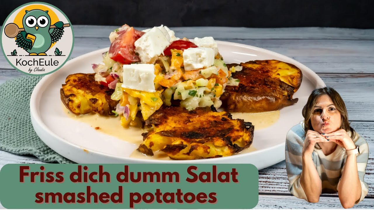 Griechischer Salat mit Knusperkartoffeln | Friss dich dumm Salat Greek Style | Thermomix® TM6 TM5