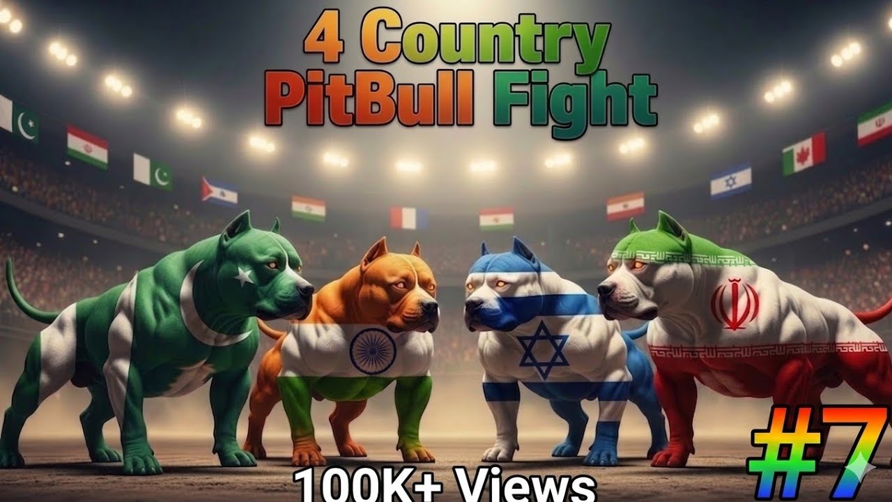 4 Country PitBull Dogs Fight in Hindi | Pak VS Israel Dogs Fight | Iran VS IND Dogs Fight |Dog Video