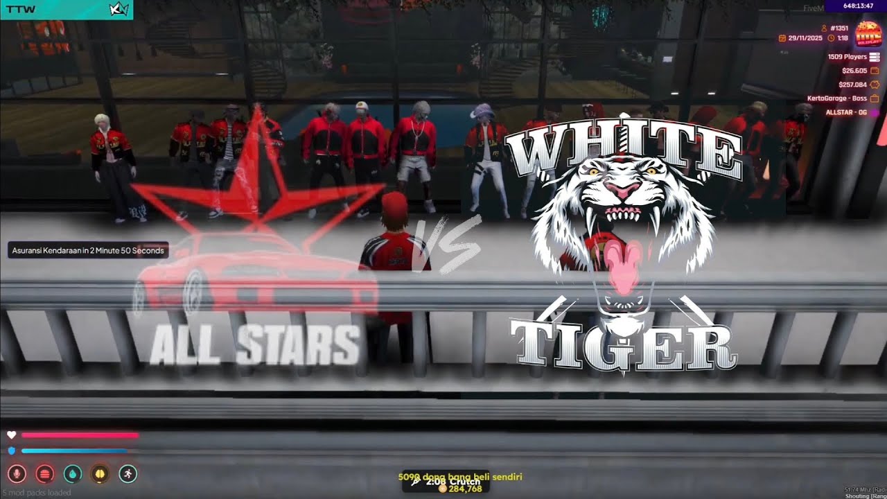 ALLSTAR vs WHITE TIGER - ASUPAN DARDERDOR IME ROLEPLAY #2 