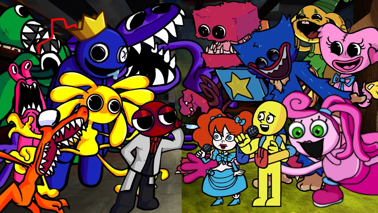 [Update] 2D Rainbow Friends Vs New Poppy Playtime Remake Remix Ver 🎶 (NEW Boxy Boo, New Huggy Wuggy)
