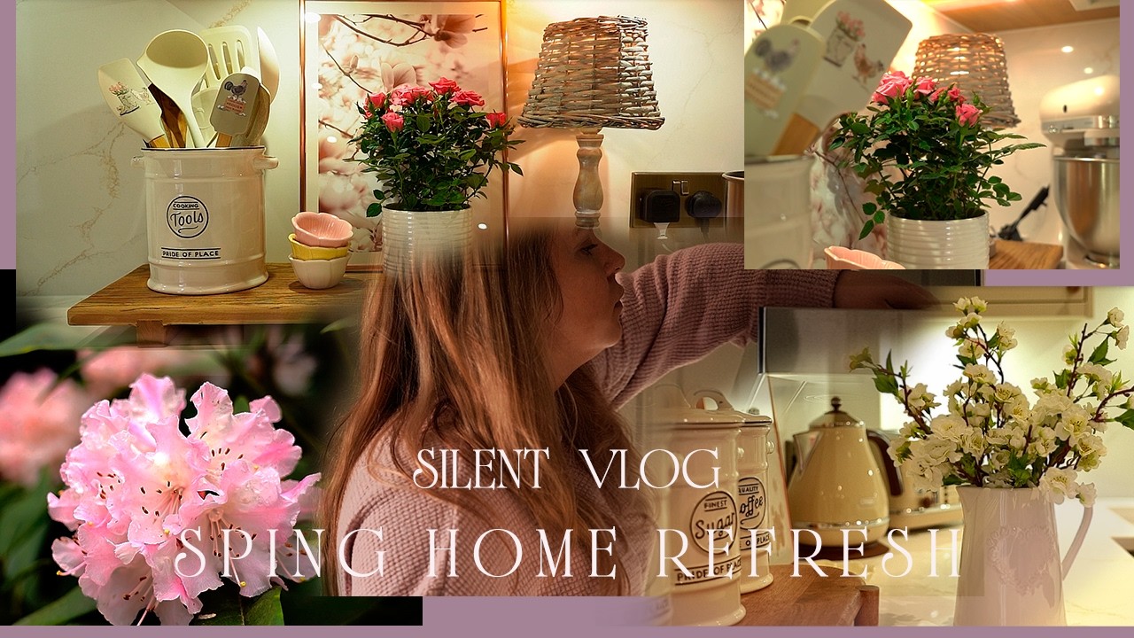 Spring Clean  ~  Decorate With Me  ~  Cozy Kitchen Reset  ~  Silent Vlog