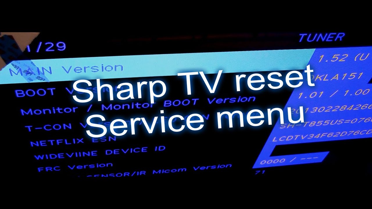 3 способа сброса настроек телевизоров, обзор ремонта телевизоров Sharp