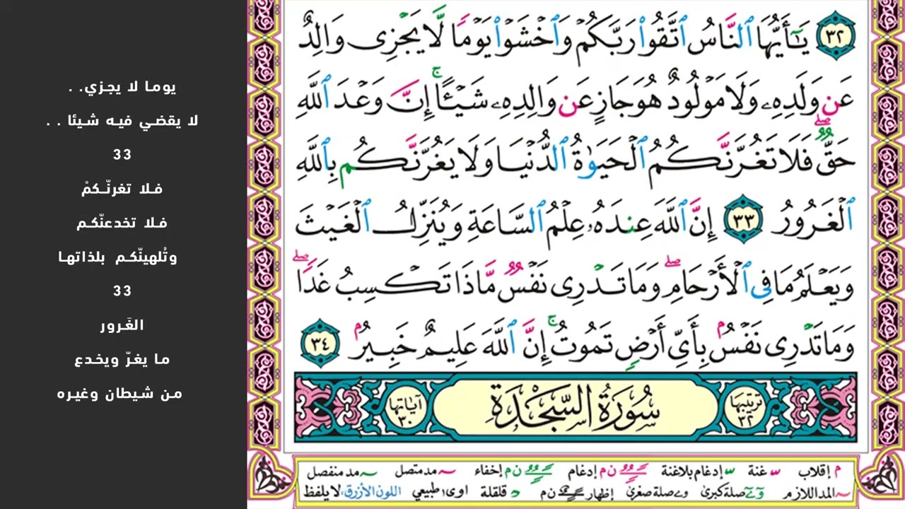 4#. الصفحة 414 - ألم تر أن الله يولج الليل في النهار - مكررة 10 مرات