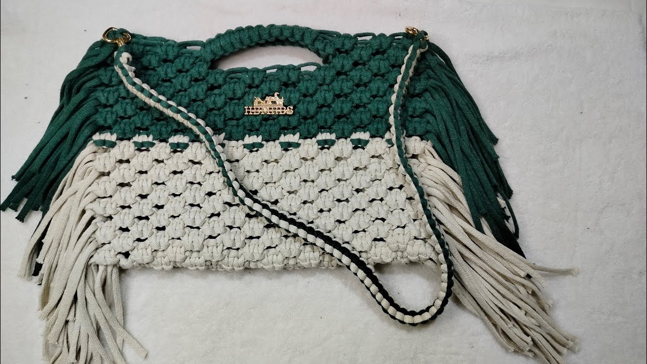 طريقة عمل شنطه مكرمية بشراشيب للصيف والبحر trendy macrme bags