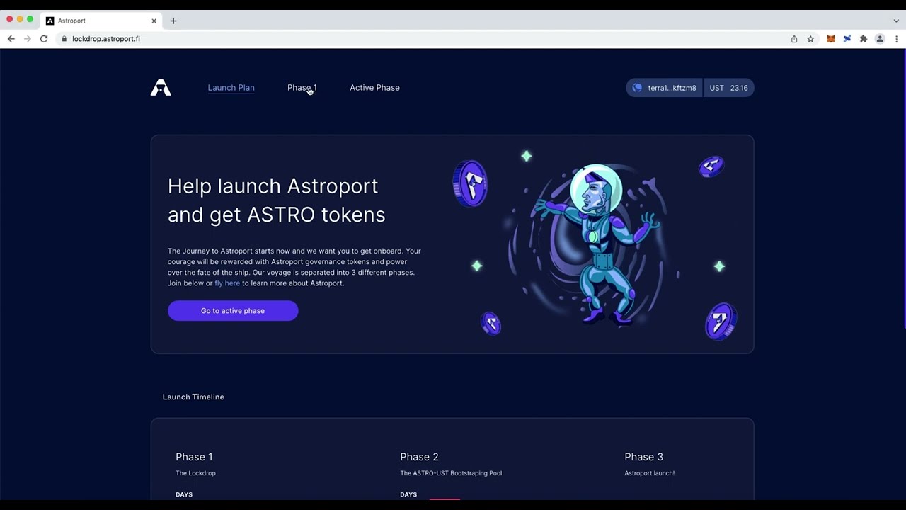 Astroport Lockdrop Phase 2 is live! Claim your Terra $AstroAirdrop should be in your wallet now!