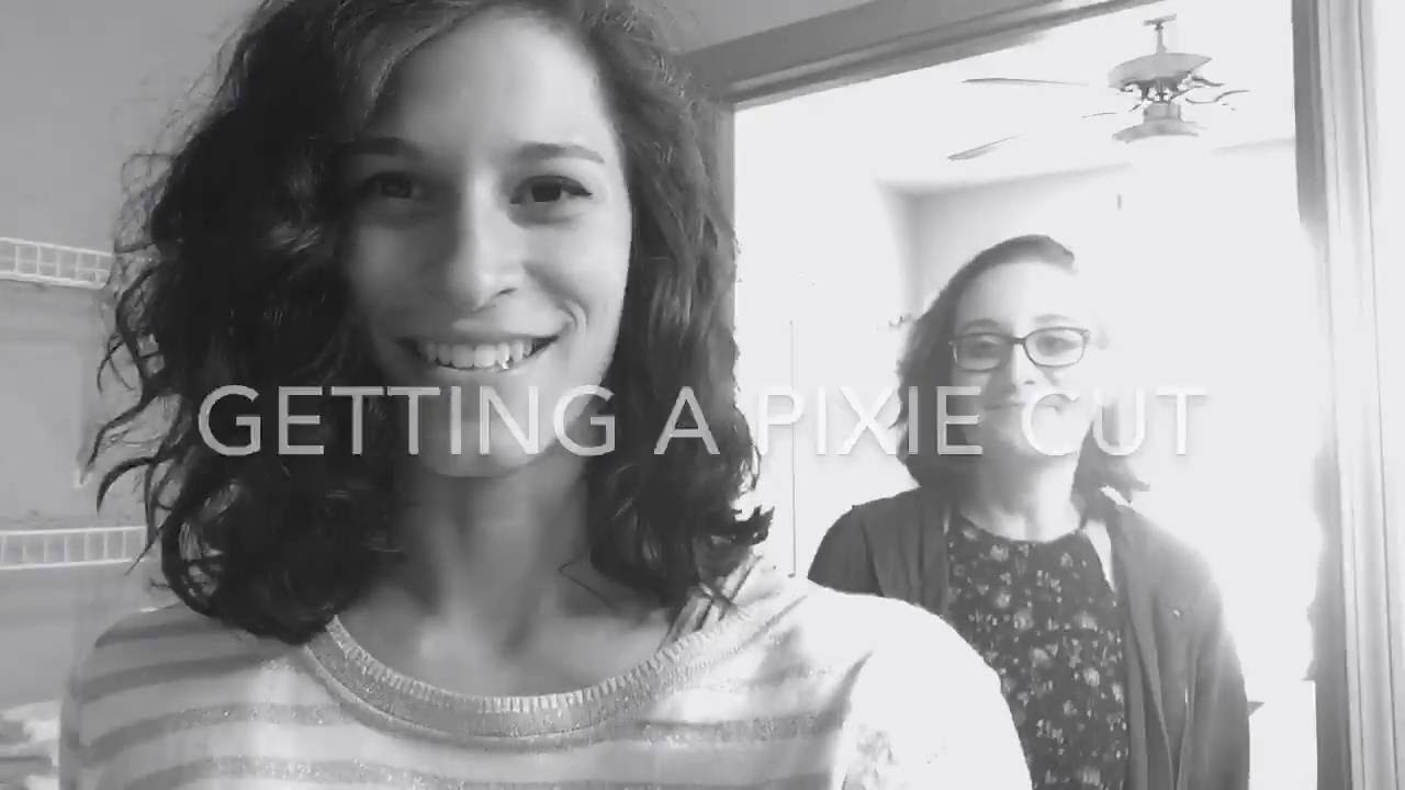 curly hair to pixie cut