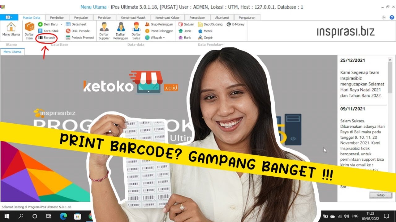 Tutorial Setting Barcode iPos 5.0 ( Semua Edisi ) dan Ketoko.co.id ( Desktop )