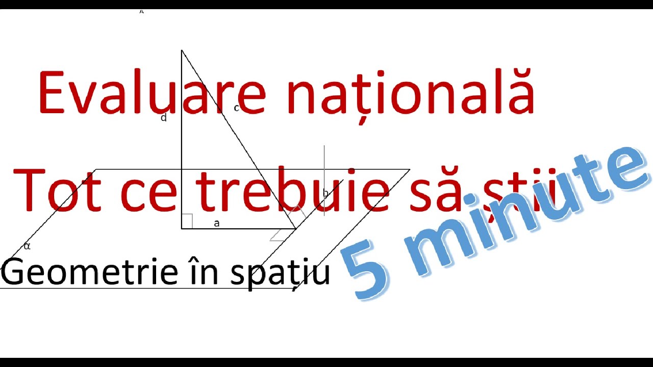 Evaluare nationala 2024 - tot ce trebuie sa stii in 5 minute - geometrie in spatiu