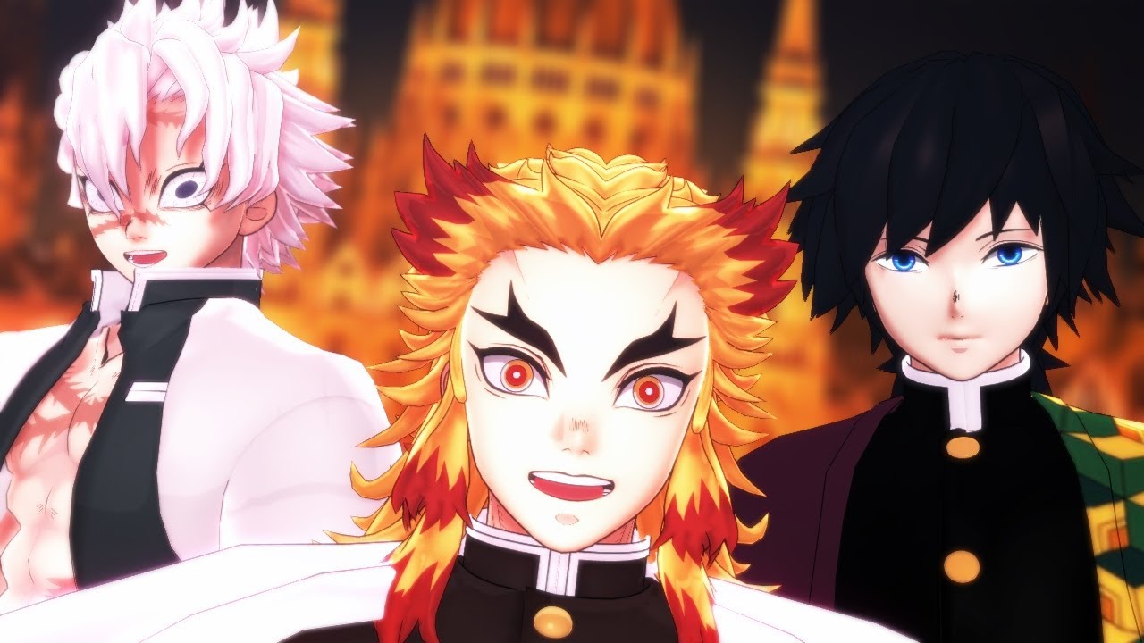 [ 鬼滅のMMD ] ライアーダンス [ 風柱・炎柱・水柱】