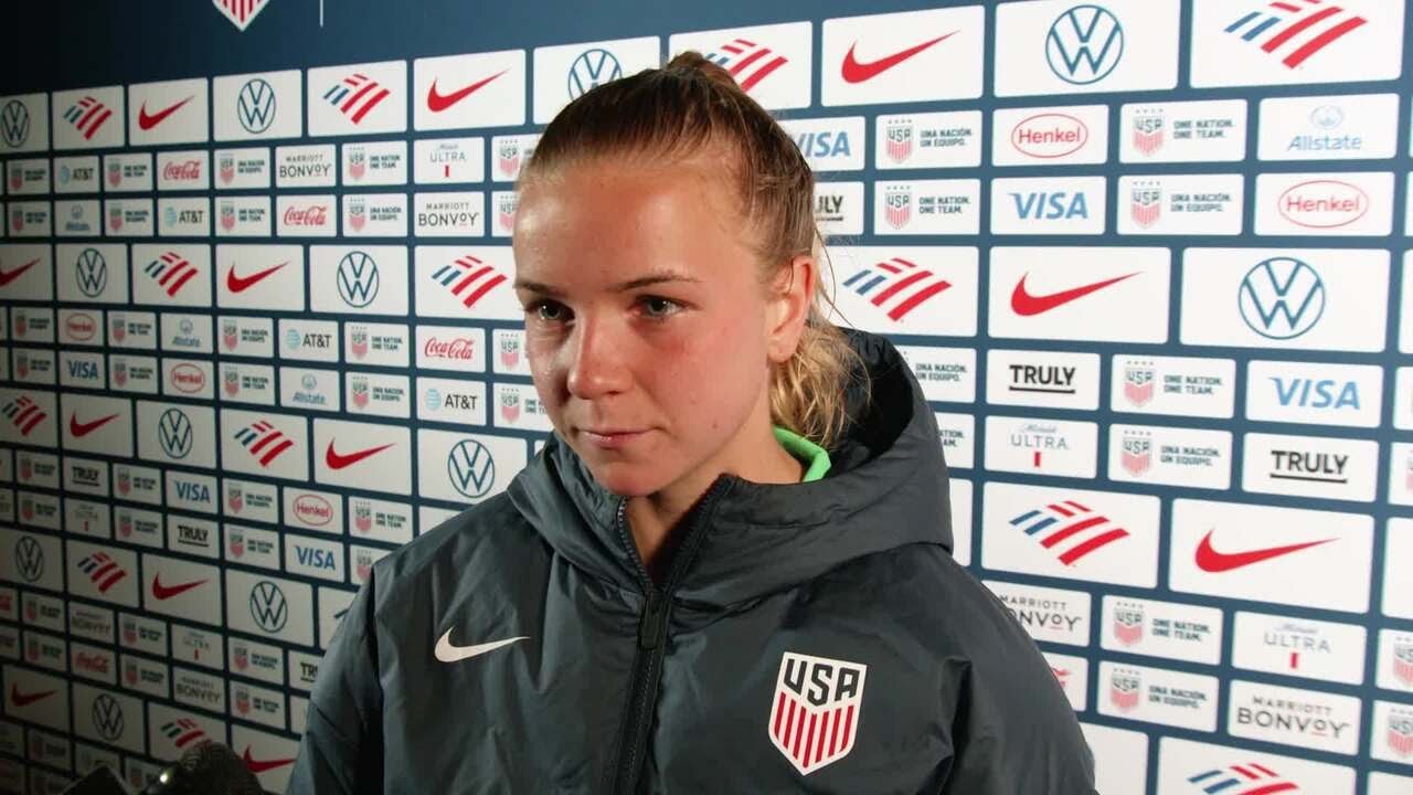 POST-MATCH MIXED ZONE: Claire Hutton | USWNT vs. Brazil | April 8, 2025
