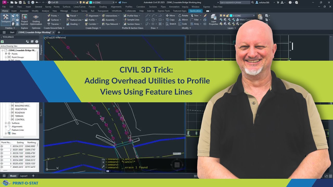 AutoCAD Civil 3D Quick Tip: Adding Overhead Utilities to Profile Views Using Feature Lines