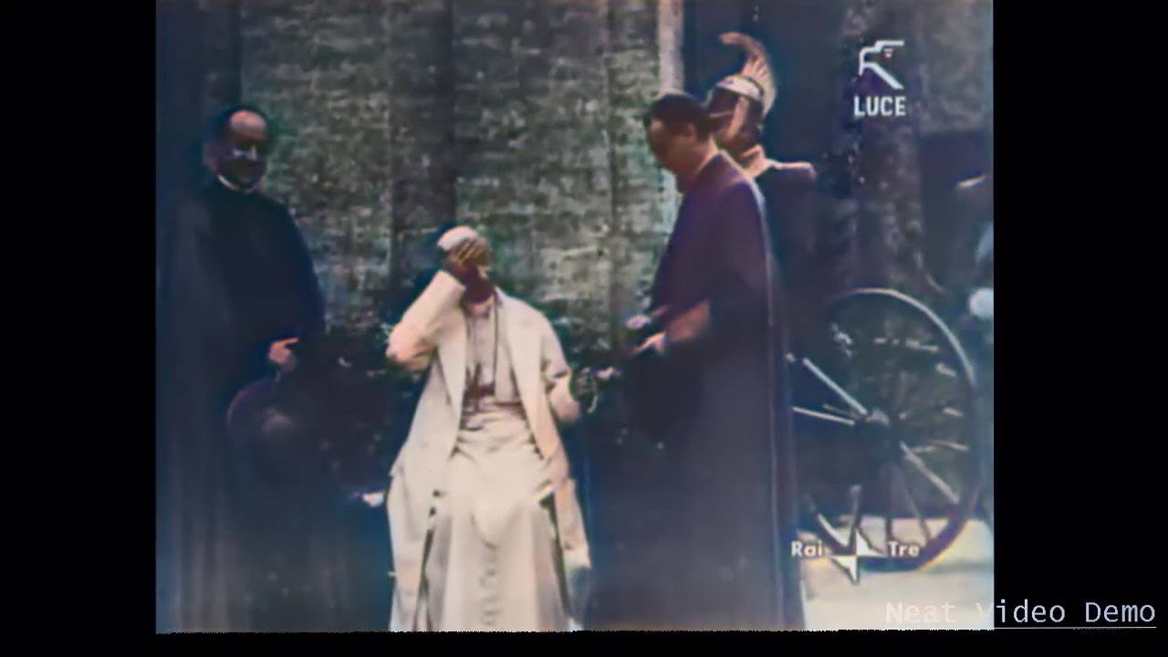 1896 - Sua Santit&agrave; papa Leone XIII (2k upscale + 50fps + colorized)