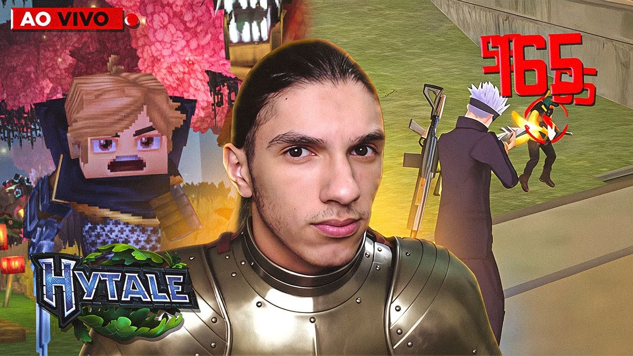AMASSANDO NA RANQUEADA ELITE! + HYTALE DIA 5 💙 FREE FIRE AO VIVO 💙 FLUPY LIVE ON 💙